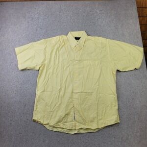 Gitman Bros Norman Stockton Inc Mens XL Yellow Check Short Sleeve Button Down